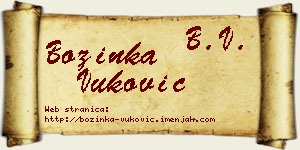 Božinka Vuković vizit kartica